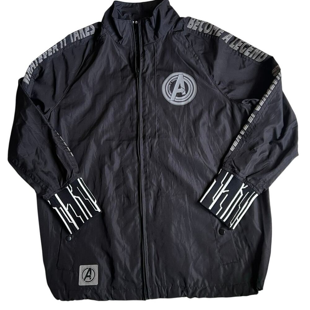 Disney Parks Marvel Avengers Whatever it takes Black Zip Windbreaker Jacket S